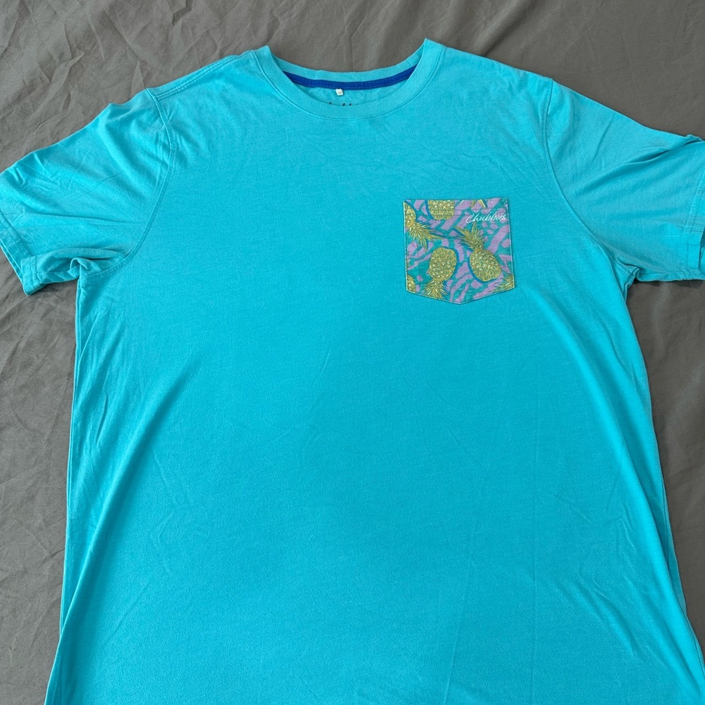 Chubbies Men's Turquoise T-Shirt with Pineapple Pocket 🍍